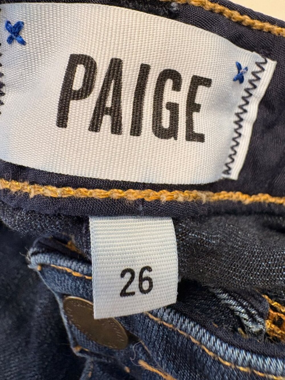 PAIGE Manhattan Armstrong Dark Wash Mid Rise Bootcut Jeans 32" Inseam Size 26 - Picture 7 of 11